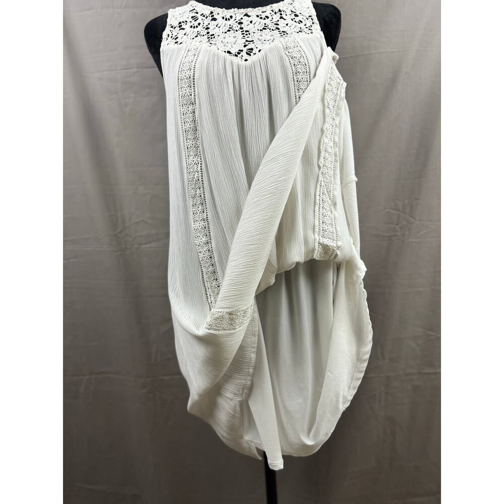 Old Navy White Midi Dress with Lace Neck, Size M - Picture 6 of 8